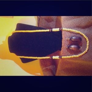 Wooden Necklace with FREE hand crafted Earrings